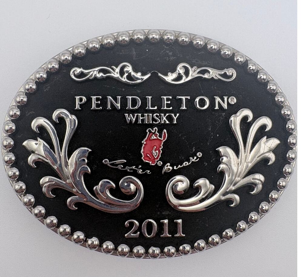 2011 silver-tone Pendleton Whisky Belt Buckle by Montana Silversmiths